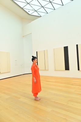 Standing in the center of the gallery space